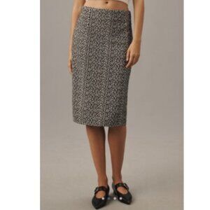 NWT-By Anthropologie Knee-Length Pencil Skirt - Black Motif - M